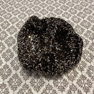 Jennafer Grace Silver Sequin Black Turban